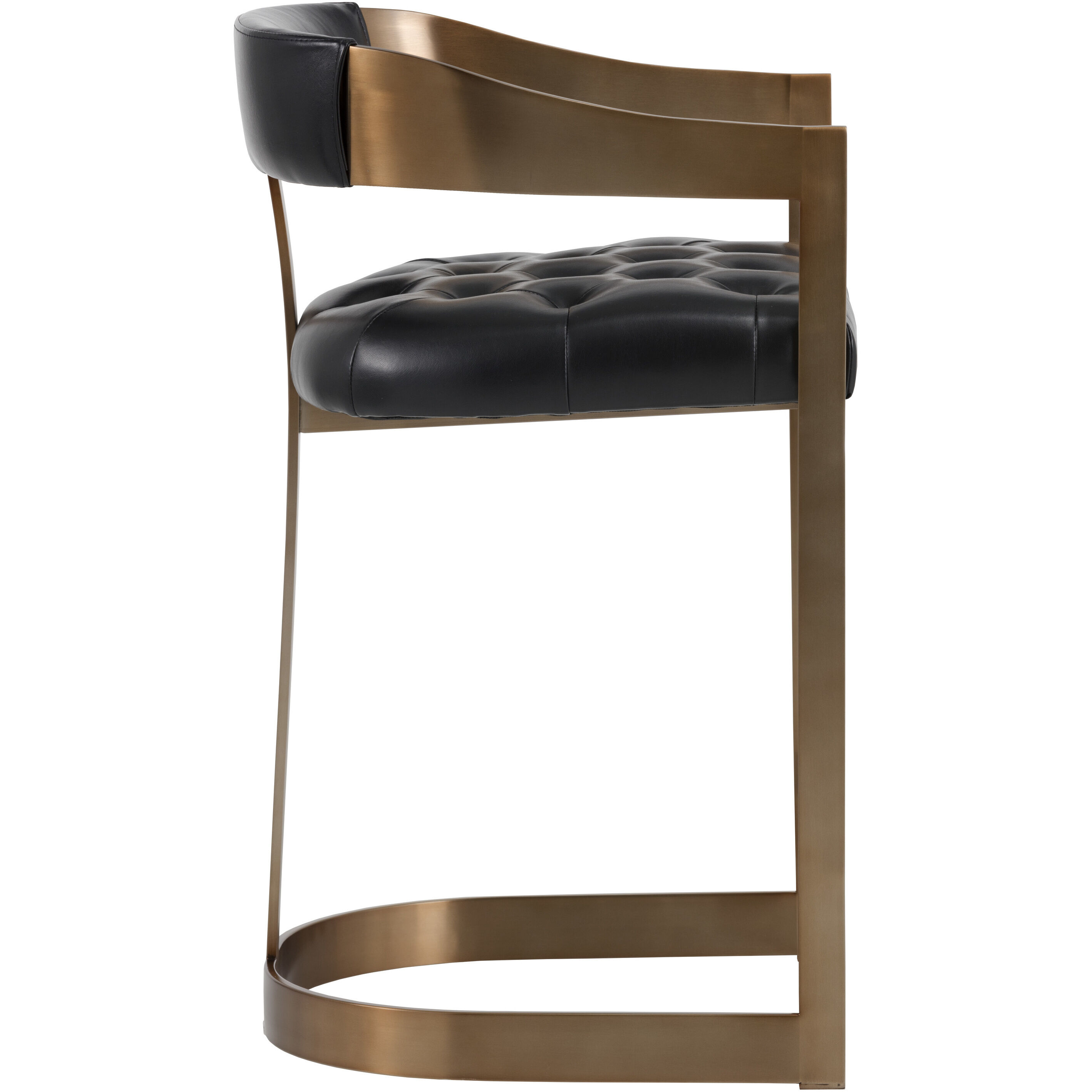 Beaumont 35.25 inch Antique Brass / Cantina Black Counter Stool